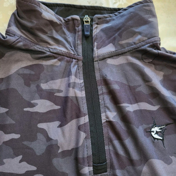 White Water Mens Fishing Shirt 1/4 Zip Small Pullover Long Sleeves Camo Logo - Picture 3 of 9